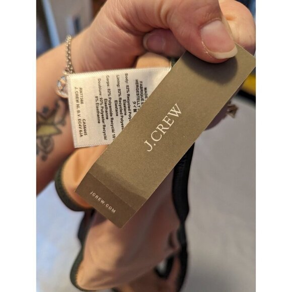 J Crew Green Mid Rise Cheeky Coverage Bikini Swim Bottom Size Medium (874) - Picture 3 of 12